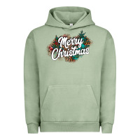 Pigment Oil Green Merry Christmas Urban Hoodie - CowhideDigitalArt