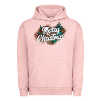 Pigment Salmon Merry Christmas Urban Hoodie - CowhideDigitalArt