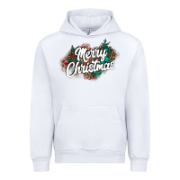 White Merry Christmas Urban Hoodie - CowhideDigitalArt
