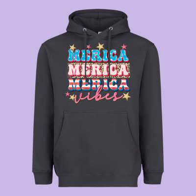 Merica Vibes Heavyweight Hoodie Designed By Fadigitalartstudio