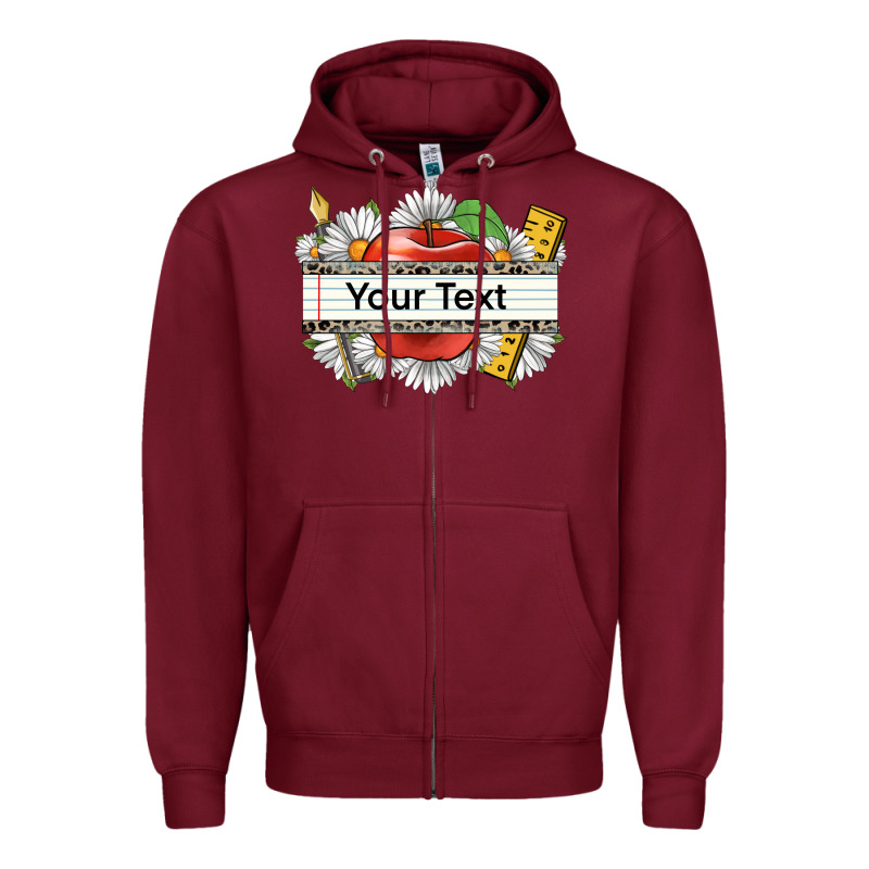 Floral Teacher Custom Name Zipper Hoodie by CowGirlArtShop | Teevron