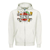 Oatmeal Heather floral teacher custom name Zipper Hoodie - CowGirlArtShop