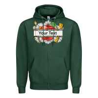 Sports Green floral teacher custom name Zipper Hoodie - CowGirlArtShop