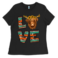 Black love highland cow Ladies Tee - Jasminsmagicworld