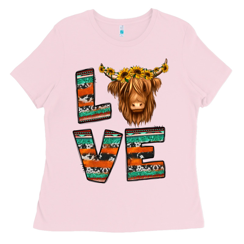 Love Highland Cow Ladies Tee by Jasminsmagicworld | Teevron