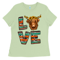 Matcha love highland cow Ladies Tee - Jasminsmagicworld