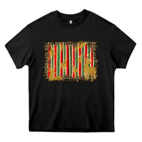 Black christmas reindeers leopard background Heavy Core Tee - BarkalooDesign