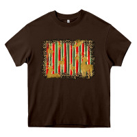 Chocolate Brown christmas reindeers leopard background Heavy Core Tee - BarkalooDesign