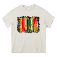 Cream christmas reindeers leopard background Heavy Core Tee - BarkalooDesign
