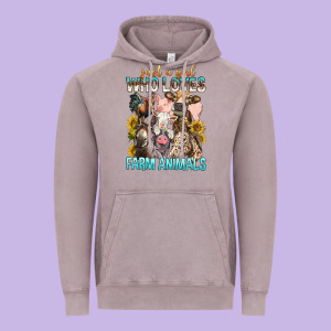 Just A Girl Who Loves Farm Animals Vintage Hoodie Designed By Bundleandbundleshop