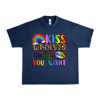 Navy kiss whoever the fuck you want Urban Heavy Tee - LillyAllenDesigns