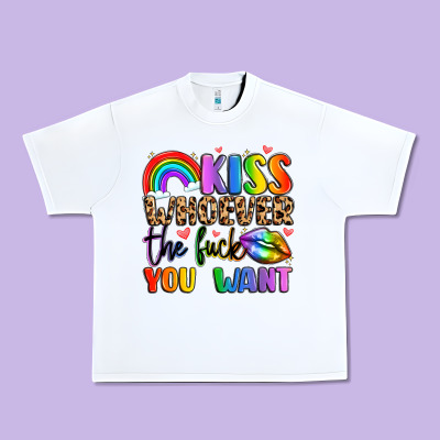 Kiss Whoever The Fuck You Want Urban Heavy Tee Designed By Lillyallendesigns