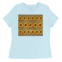 Baby Blue leopard glitter sunflower tumbler Ladies Tee - Jasminsmagicworld