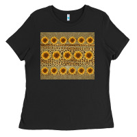 Black leopard glitter sunflower tumbler Ladies Tee - Jasminsmagicworld