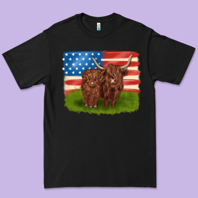 American Cows Premium Tee Designed By Maliassmallbusiness