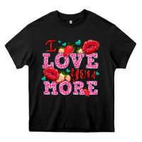 Black i love you more with lips and strawberry Heavy Core Tee - AdoDesignShop