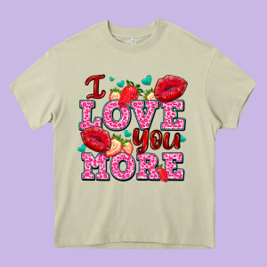 I Love You More With Lips And Strawberry Heavy Core Tee Designed By Adodesignshop