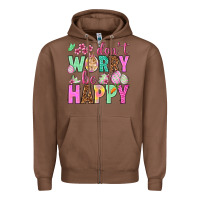 Chestnut Don't worry be happy Easter Day Zipper Hoodie - HowdyJamesFarm