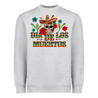 Heather Grey Dia De Los Muertos Heavyweight Sweatshirt - texasbilliewilder