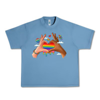 Pebble Blue lgbtq pride hands Urban Heavy Tee - LillyAllenDesigns