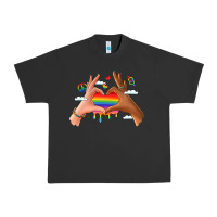 Pigment Black lgbtq pride hands Urban Heavy Tee - LillyAllenDesigns