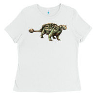 White Ankylosaurus T-Rex Ladies Tee - LillyAllenDesigns