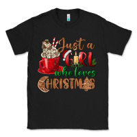 Black just a girl who loves christmas Classic Tee - BundleAndBundleShop