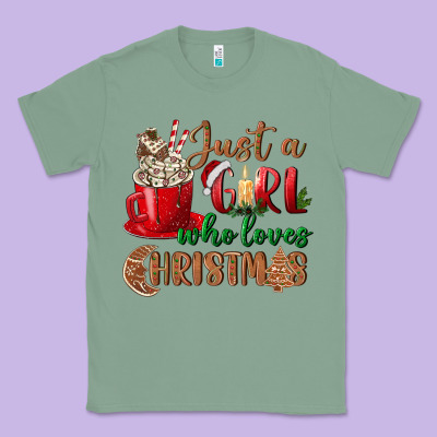 Just A Girl Who Loves Christmas Classic Tee Designed By Bundleandbundleshop