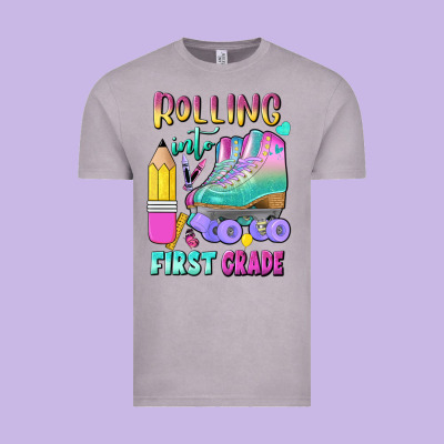 Rolling Into First Grade Vintage Tee Designed By Bundleandbundleshop