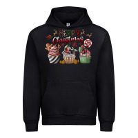 Black Merry Christmas Urban Hoodie - CowhideDigitalArt