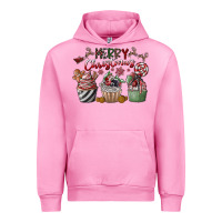 Fuchsia Pink Merry Christmas Urban Hoodie - CowhideDigitalArt