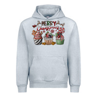 Heather Grey Merry Christmas Urban Hoodie - CowhideDigitalArt