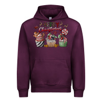 Mauve Wine Merry Christmas Urban Hoodie - CowhideDigitalArt