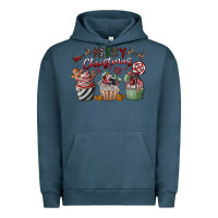 Pigment Midnight Navy Merry Christmas Urban Hoodie - CowhideDigitalArt