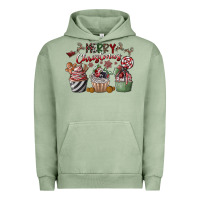 Pigment Oil Green Merry Christmas Urban Hoodie - CowhideDigitalArt