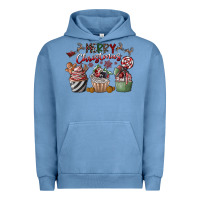 Pigment Pebble Blue Merry Christmas Urban Hoodie - CowhideDigitalArt