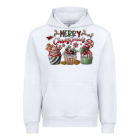 White Merry Christmas Urban Hoodie - CowhideDigitalArt
