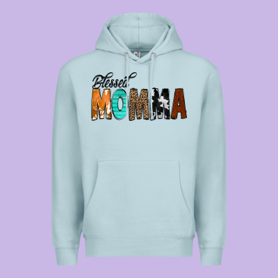 Blessed Momma Premium Hoodie Designed By Cowcowdesign