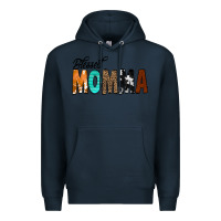 Navy Blessed Momma Premium Hoodie - CowCowDesign