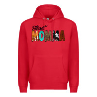 Red Blessed Momma Premium Hoodie - CowCowDesign