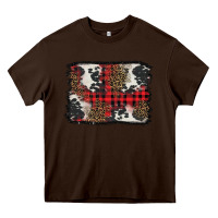 Chocolate Brown Christmas red plaid background Heavy Core Tee - BarkalooDesign