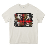 Cream Christmas red plaid background Heavy Core Tee - BarkalooDesign
