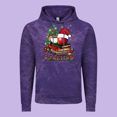 Teacher With Christmas Tree Vintage Hoodie Designed By Bundleandbundleshop
