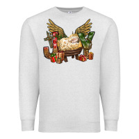 Oatmeal Heather joy christmas with baby jesus bbs Premium Sweatshirt - BundleAndBundleShop