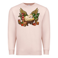 Pale Pink joy christmas with baby jesus bbs Premium Sweatshirt - BundleAndBundleShop