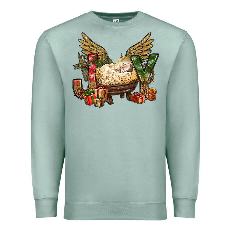Joy Christmas With Baby Jesus Bbs Premium Sweatshirt by BundleAndBundleShop | Teevron