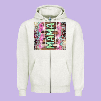 Mama Leopard Zipper Hoodie Designed By Cowgirlartshop