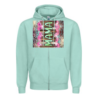 Seafoam Mama leopard Zipper Hoodie - CowGirlArtShop