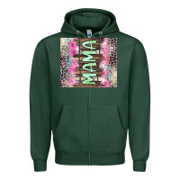 Sports Green Mama leopard Zipper Hoodie - CowGirlArtShop