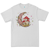 Dove Grey moon and mushrooms Premium Tee - MaliasSmallBusiness